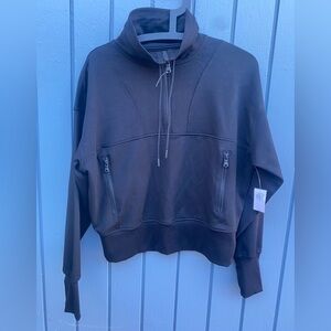 Black Fleece Half Zip-Up Hoodie Sweatshirt